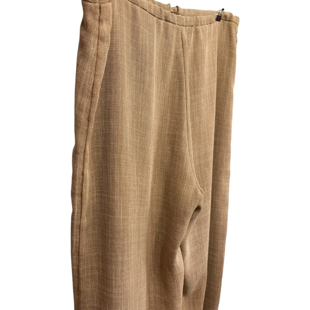 Yansi Fugel‎ Women's Wide Leg Tan Dress Twill Pants Sz 34 Polyester Androgynous